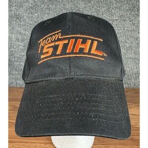 Stihl Outfitters Apparel Team Stihl Black Orange Baseball Hat Cap Adjustable